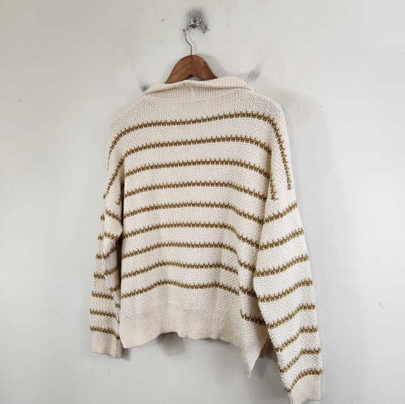 Madewell Canby Button Mockneck Sweater in Stripe - Picture 4 of 6